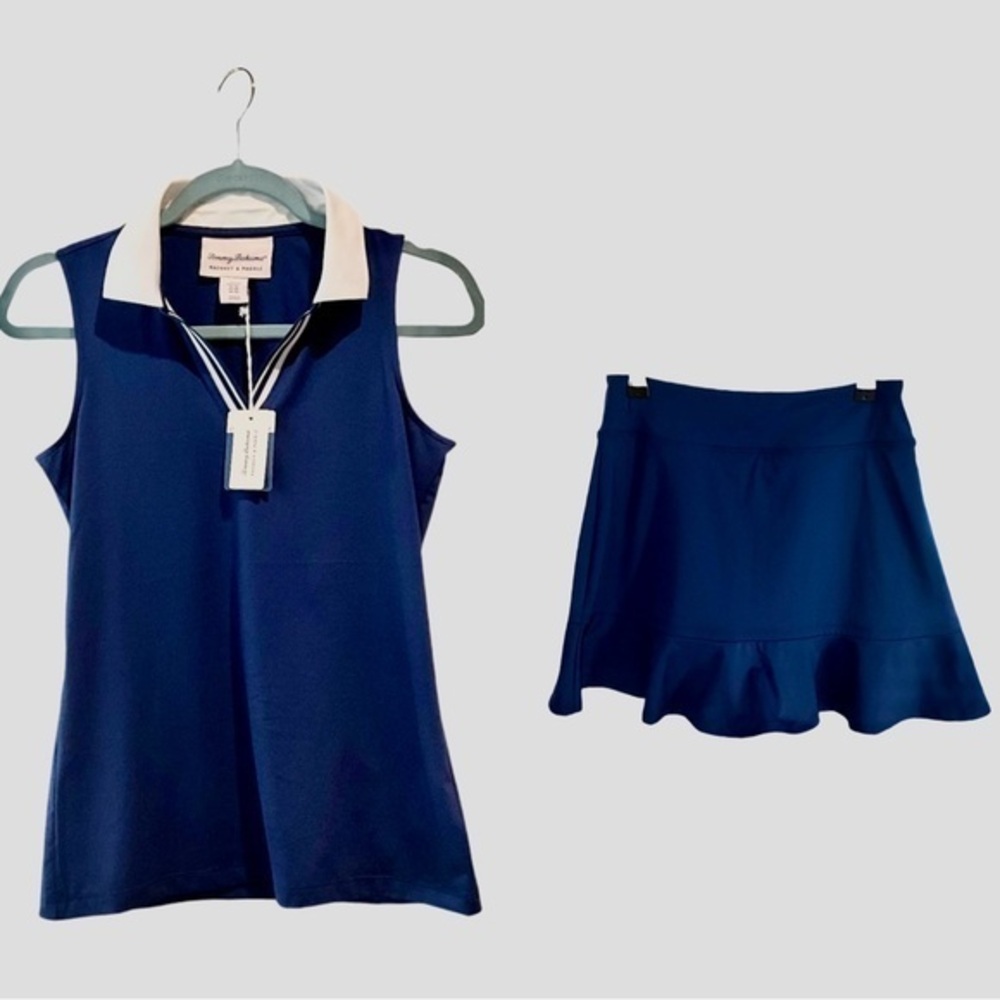 Tommy Bahama Raquette & Paddle Sleeveless Polo and Skort Set in Navy Blue XS